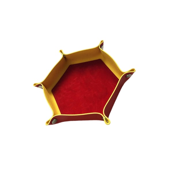 1/2 tärningsbricka PU-läder dubbelsidig tärningsmatta för brädspel Red Yellow 1Set