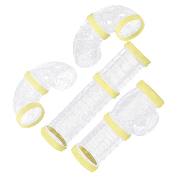 8st Hamsterrör Set Anslutna tunnlar DIY Plast Training Yellow