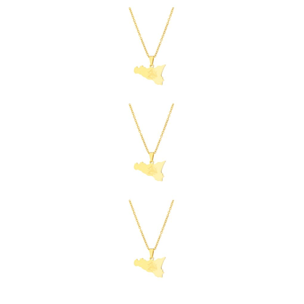 1/2/3 rostfritt stål Enkelt och moderiktigt minimalistiskt hänge Gold 3Set
