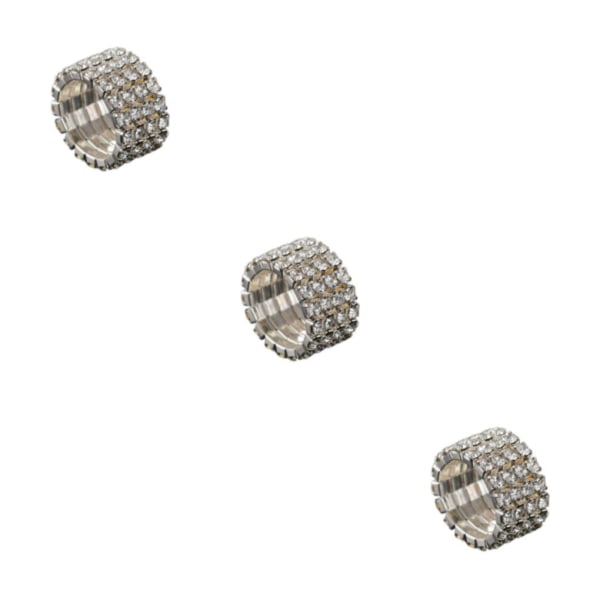 1/2/3/5 Stretch Crystal Ring Utsökt inläggning för Elegant silver 4 rows 3PCS
