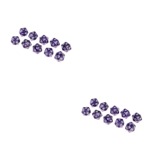 1/2/3/5 10 paket med tjugosidiga tärningar D20 Spelar D&D RPG Party Purple 10 Pcs 2Set