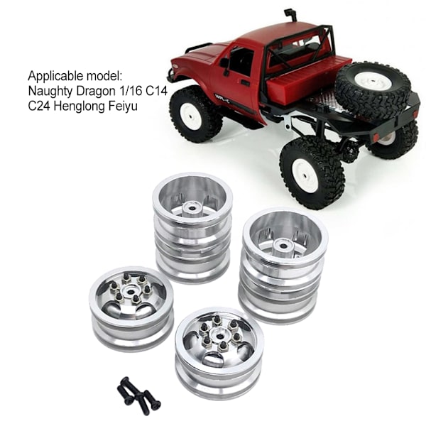 4WD aluminiumlegering RC bilhjulfälgnav för WPL 1/16 C14 C24 C34 red