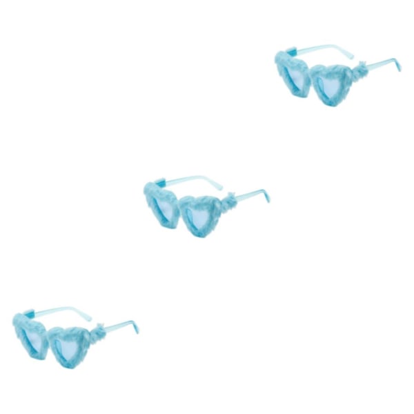 1/2/3/5 Soft Plysch Solglasögon Glasögon för Masquerade Travel Blue 3Set