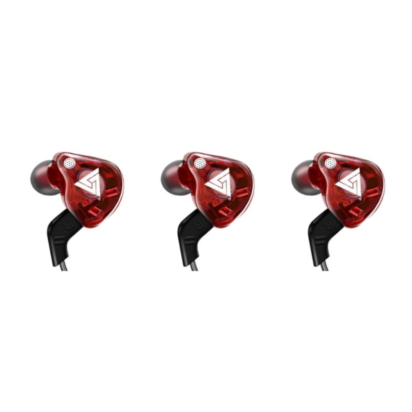 1/2/3/5 För QKZ AK6 In Ear 3,5 mm sporthörlurar med mikrofon Red 1.2m 3Set