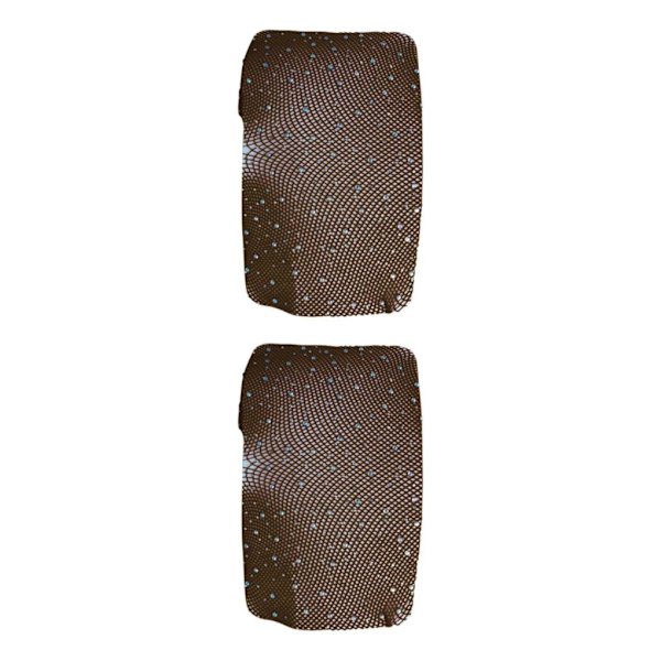 1/2/3 Kvinnor Crystal Rhinestone Fishnet Mesh Coffee 2Set