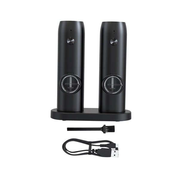 1/2/3 Electronic Pepper Mill USB Uppladdningsbar Justerbar Double with base 2Set