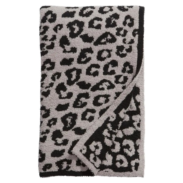 1/2/3 Throw Blanket Leopard Print Flanell Fleece Filtar Plysch gray 51x71in 1Set