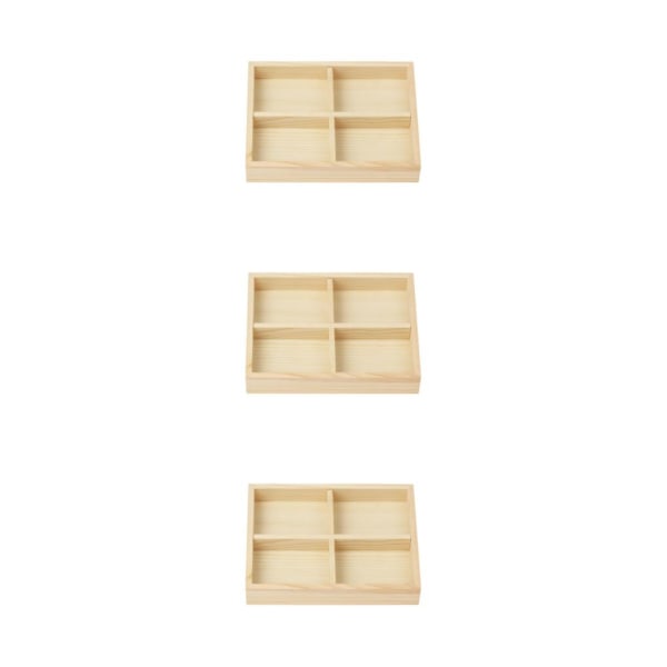 1/3/5 Smycken Display Fack Case Pärlor Hållare Ädelstensarmband 4 grids 7.87x5.91x1.38 Inch 3Set