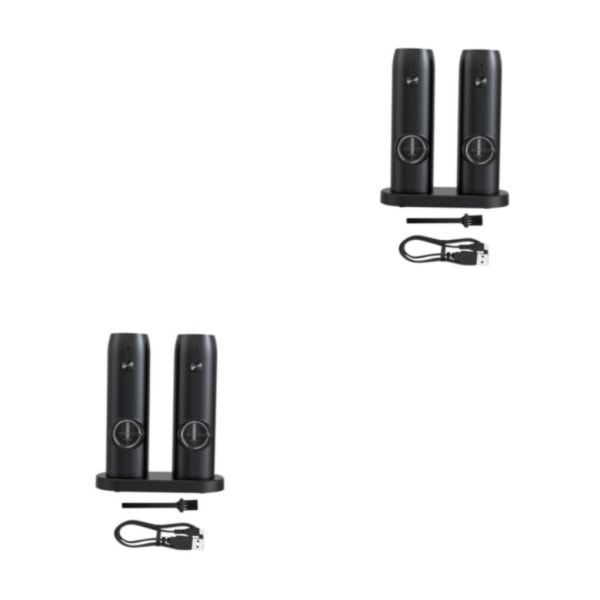 1/2/3 Electronic Pepper Mill USB Uppladdningsbar Justerbar Double with base 2Set
