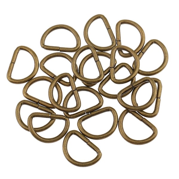 1/3/5 100 Pieces Alloy DIY D För Dee Ringar för Webbing Bronze 12x8x1.8m 1Set