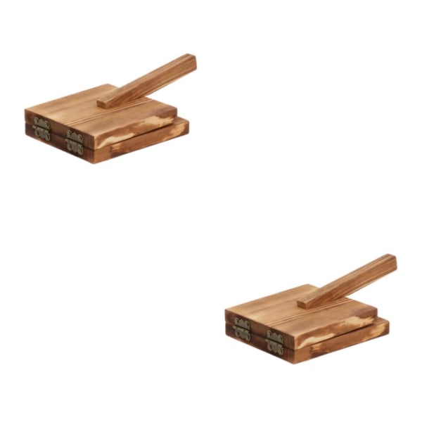 1/2 För Degpressverktyg Gadget Bakning Pizza Bakverk Brown square 2Set