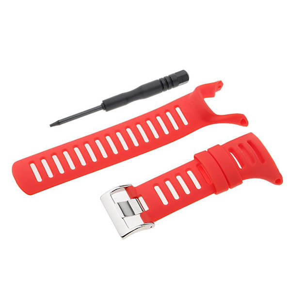 1/2/3 hållbara armbandsur i gummi för För Suunto Ambit3 Silver Red 24mm 1 Pc