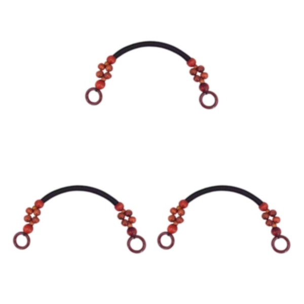 1/2/3 träpärlpåse Handtag Väska Rem Handväska Handtag Rem Red Brown 48cm 3Set