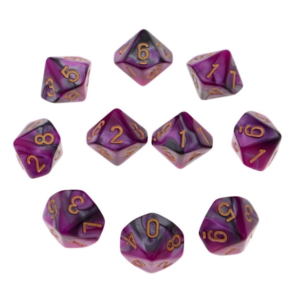 10x 10-sidiga speltärningar 16 mm tärningar för brädspel/undervisning i matematik
