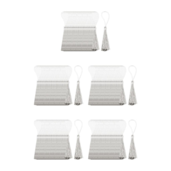 1/2/5 30x Silkeslen handgjorda mjuka tofsar Floss Bokmärke Tofsar med Silver 10cm 5Set