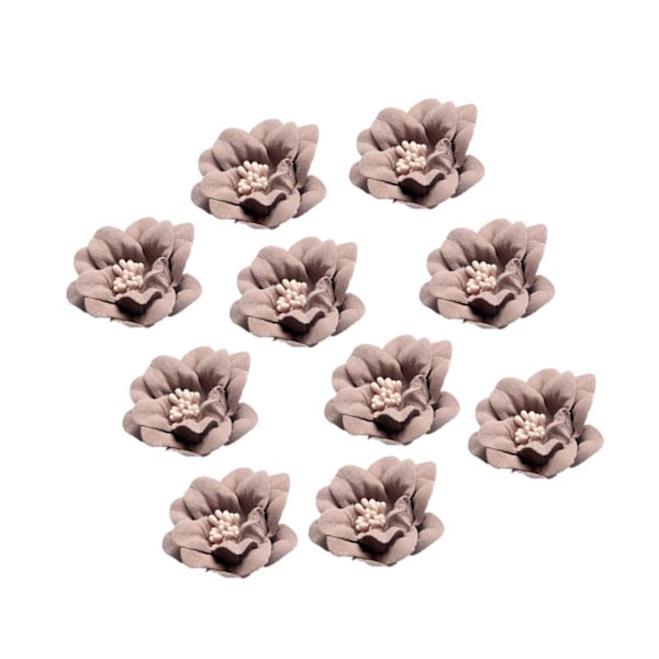 1/2/3/5 10 stycken Camellia Flower Heads för gör-det-själv-hårtillbehör Coffee 4.5cm 1Set