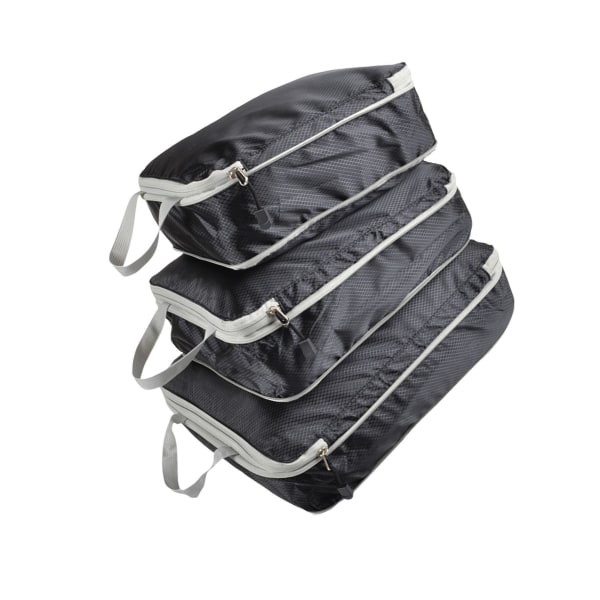 Kompressionsresväska Slitstarka Bagage Organizer Väskor Black 3 pcs