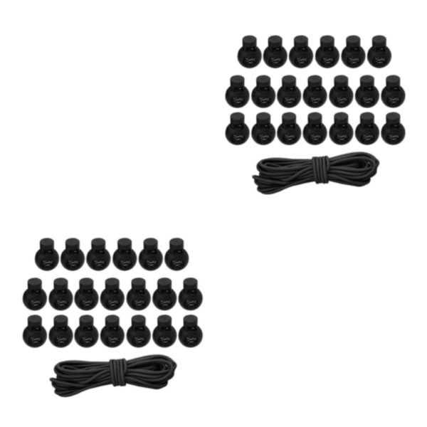 1/2/3/5 20st plastsnörelås Ändfjäderbelastad slider + För Black Style 4 2Set