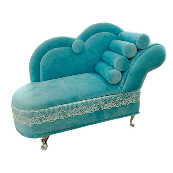 1/2 Chic smycken case för flickor Kvinnor Ringar halsband Sofa Peacock Blue 1Set