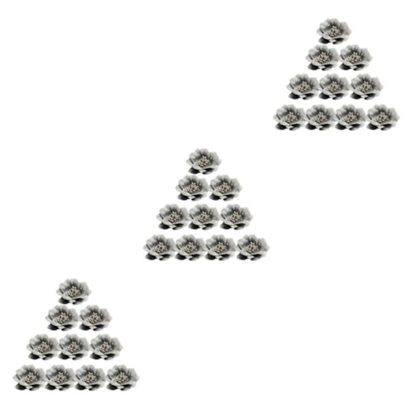 1/2/3/5 10 stycken Camellia Flower Heads för gör-det-själv-hårtillbehör Grey 4.5cm 3Set