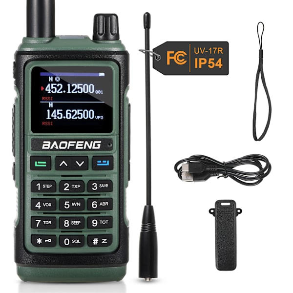1/2/3 UHF/VHF med trådlös frekvenskopiering Handhållen skinkaradio Green 1Set