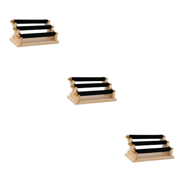 1/2/3 Fristående Ringar Display Hållare Showcase Hållare för hemmet Black 20 x 10 x 9.5cm 3PCS
