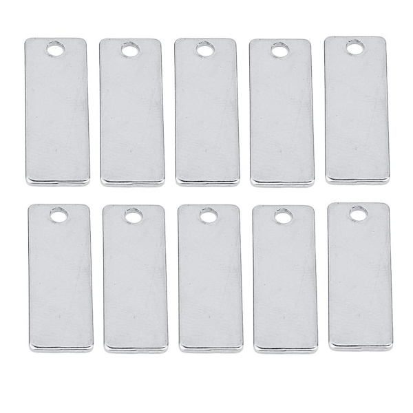 1/2/3/5 10 bitar metall platt rektangel blank stämpling För Silver 18x32mm 1Set