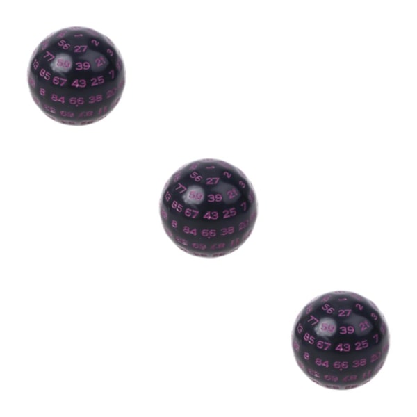 1/3/5 Akryltärningar Spelunderhållning Familjepolyedriska tärningar Black Purple 48mm 3Set