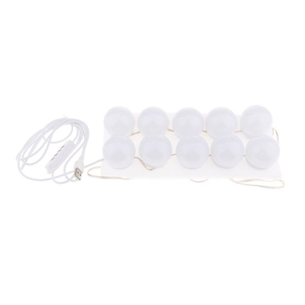 1/2 Vanity Style LED-spegellampor Lampor Kit Lampa Kosmetisk 10 Bulbs 1Set