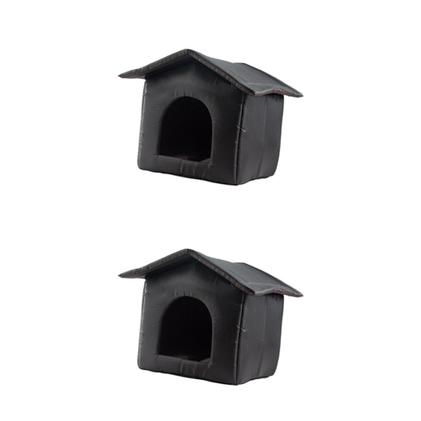 1/2 Bärbar Stray Cats Shelter Tält Utomhus Vilda Katter Varm Black M 2PCS