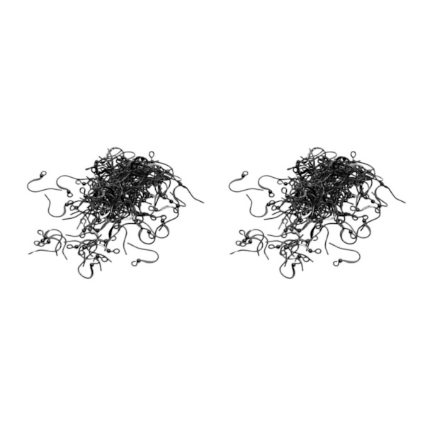 1/2/3/5 100 stycken mässing örhängen krokar fisk krok öron trådar franska Black 16x16mm 2Set