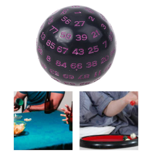 1/3/5 Akryltärningar Spelunderhållning Familjepolyedriska tärningar Black Purple 48mm 1Set
