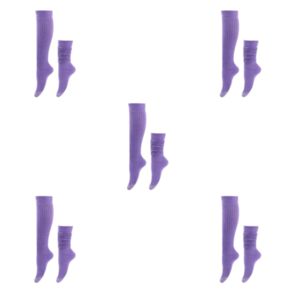 1/2/3/5 2 stycken Slitstarka Slouch strumpor Elasticitet och utsökt Light Purple 5Set