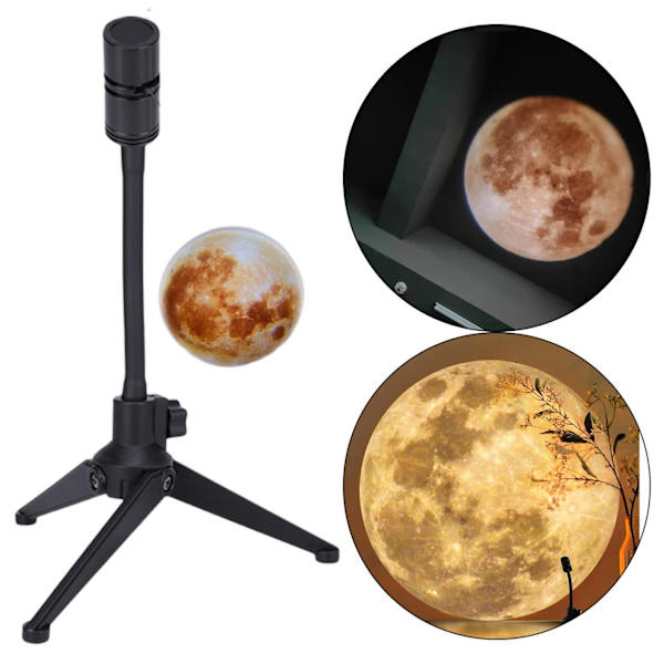 1/2/3 Earth Moon Night Lamp 360° roterbar USB för dekorälskare Moon Light 3W 1Set
