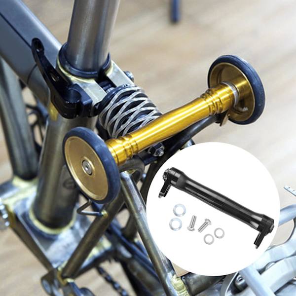 Folding Bike Easy Wheel med Teleskopstång Kompakt och Black