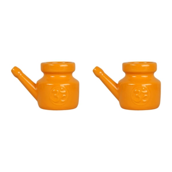 1/2/3/5 Keramik Neti Pot Leakproof Sinus Rinse Pot Tålig för Orange 5.51 Inchx3.94 Inchx4.13 Inch 2Set