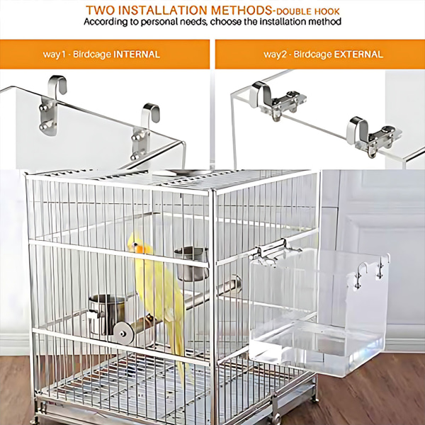 1/2/3 transparent färg fågelvattenbadkar Lätt att installera Feeder 13*11*13CM 1Set
