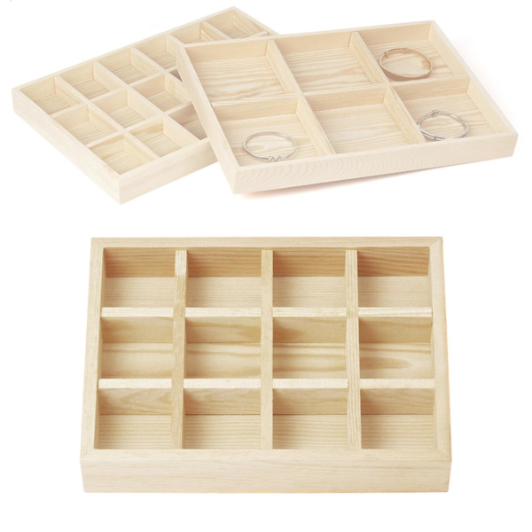 1/3/5 Smycken Display Fack Case Pärlor Hållare Ädelstensarmband 12grids 7.87x5.91x1.38 Inch 1Set