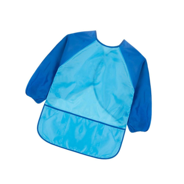 1/2/3 Barn Förkläde Långärmad Målning Ritning Vattentät Smock Dark Blue Sleeve L 1Set