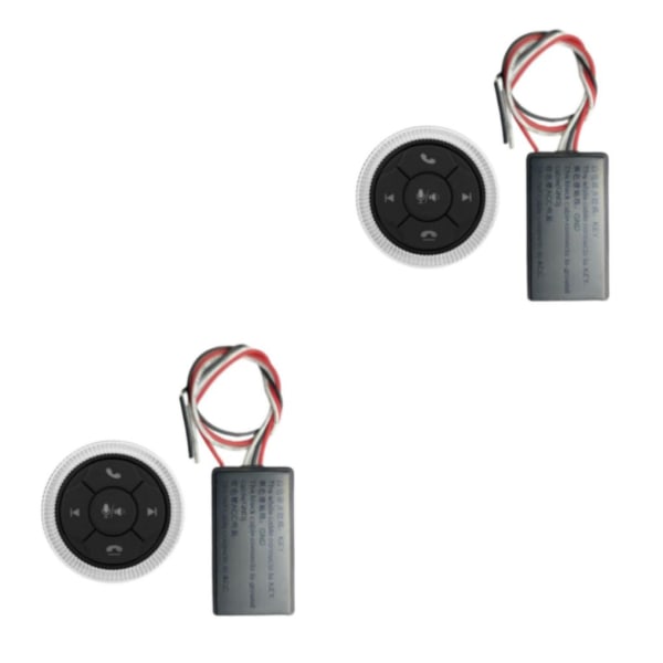1/2/3/5 Universal Wireless Bluetooth Media Button 7 Key for För Silver 46x12mm 2Set