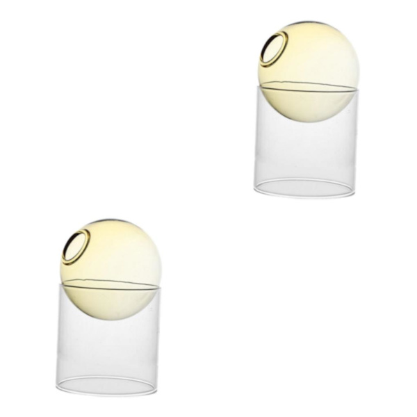 1/2/5 Hydroponic Vase För Blomsterarrangemang Decor for Living Yellow Tall 2Set