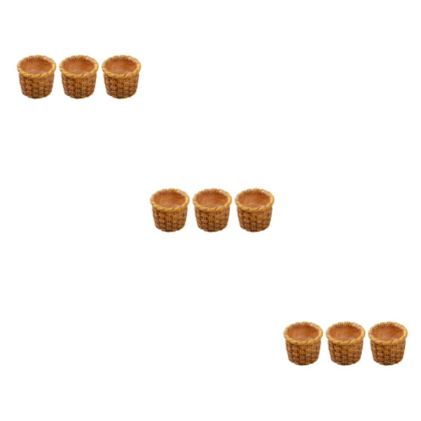 2/3 3st Rottingkorg 1/12 Accs Mini DIY för leksakskök 3Set