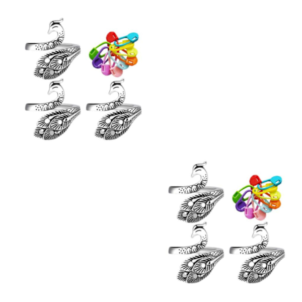 1/2/3/5 Virkad Ring Kit Peacock Justerbar stickslinga m/ 2Set