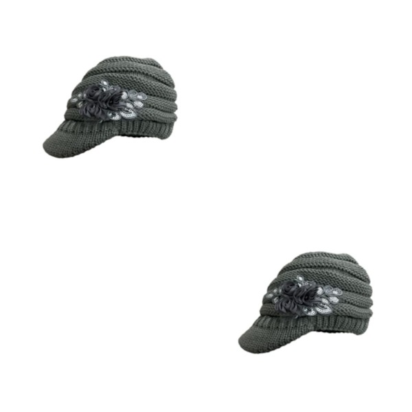 1/2/3 Snygg ullhatt för moderiktiga och varma vinterkläder gray 2Set