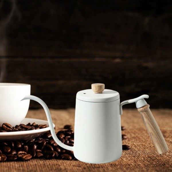 Anti-rost tekokare svanhals Återanvändbar kaffekanna för kök White 9x29x14cm