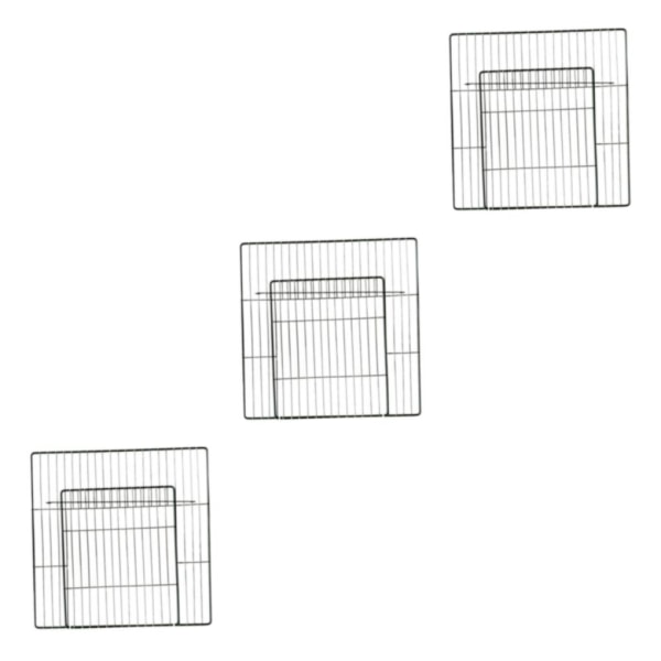 1/2/3 Pet lekhage Dörrbur Metalltråd inomhus staket Kaninvalp Dense Black Grid 35 x 35CM 3Set