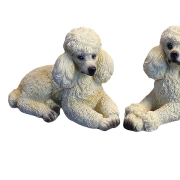 1/2/3 Pudel Hund Staty Djur Figurine Vardagsrum Kontor Beige 8.6x4x6cm 12.5x4x5.8cm 1Set