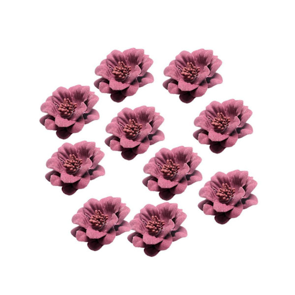 1/2/3/5 10 stycken Camellia Flower Heads för gör-det-själv-hårtillbehör Fuchsia 4.5cm 1Set