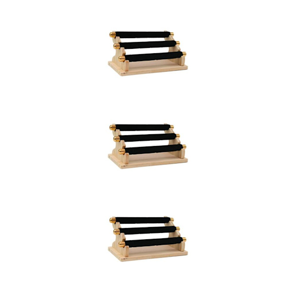 1/2/3 Fristående Ringar Display Hållare Showcase Hållare för hemmet Black 20 x 10 x 9.5cm 3PCS