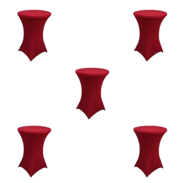 1/2/3/5 High Foot Bar Cover Stretch Rund Duk För Hotell red 5Set